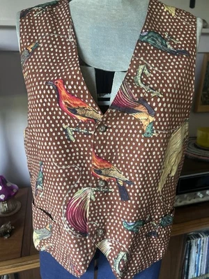 Go шелк 2 птицы орнитологии искусства носить шелковый жилет жилет Gillet M/L - Изображение 1 из 4