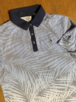 Original Penguin Polo Men M Circling Raven Golf Club Palm Ombré Print Korea - Image 1 of 4