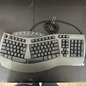 Fellowes Ergonomic Microban Split Design Wired USB Keyboard Model Ku-9938 - Picture 1 of 19