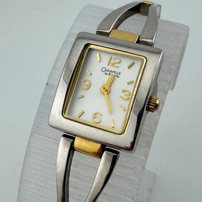Caravelle Bulova Quartz Watch 45L92 Women Dual Tone Rectangle New Battery 5.5" - Image 1 of 4