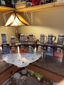 Vintage Avon Mini Steins Lot of 7 1982-1983–1985–All Original Boxes—4.5” To 5.5” - Picture 1 of 21