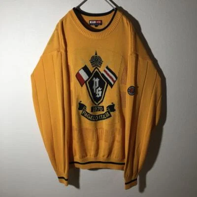 Suéter Vintage Años 90 Manga Larga Algodón Hecho en JAPÓN Amarillo Talla L de Japón Foto 1 de 4