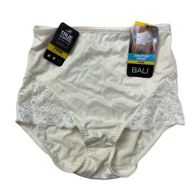 Bali Shaping Brief Firm Foundations off white lace trim style# 8054 size medium - Image 1 of 4