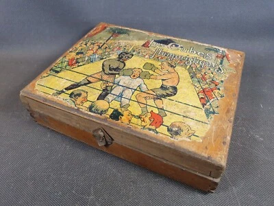 Ancienne boite de jeux Les cubes Humoristiques puzzle jouet enfant début 20ème - Photo 1/4