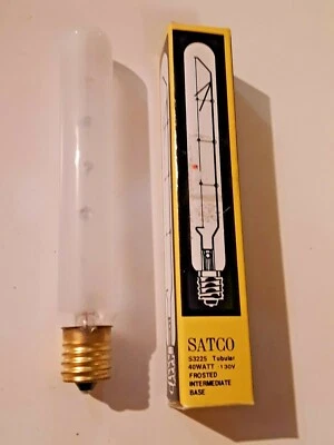 Satco  - S3225 tubular frosted 40w intermediate base lightbulb - Image 1 of 4