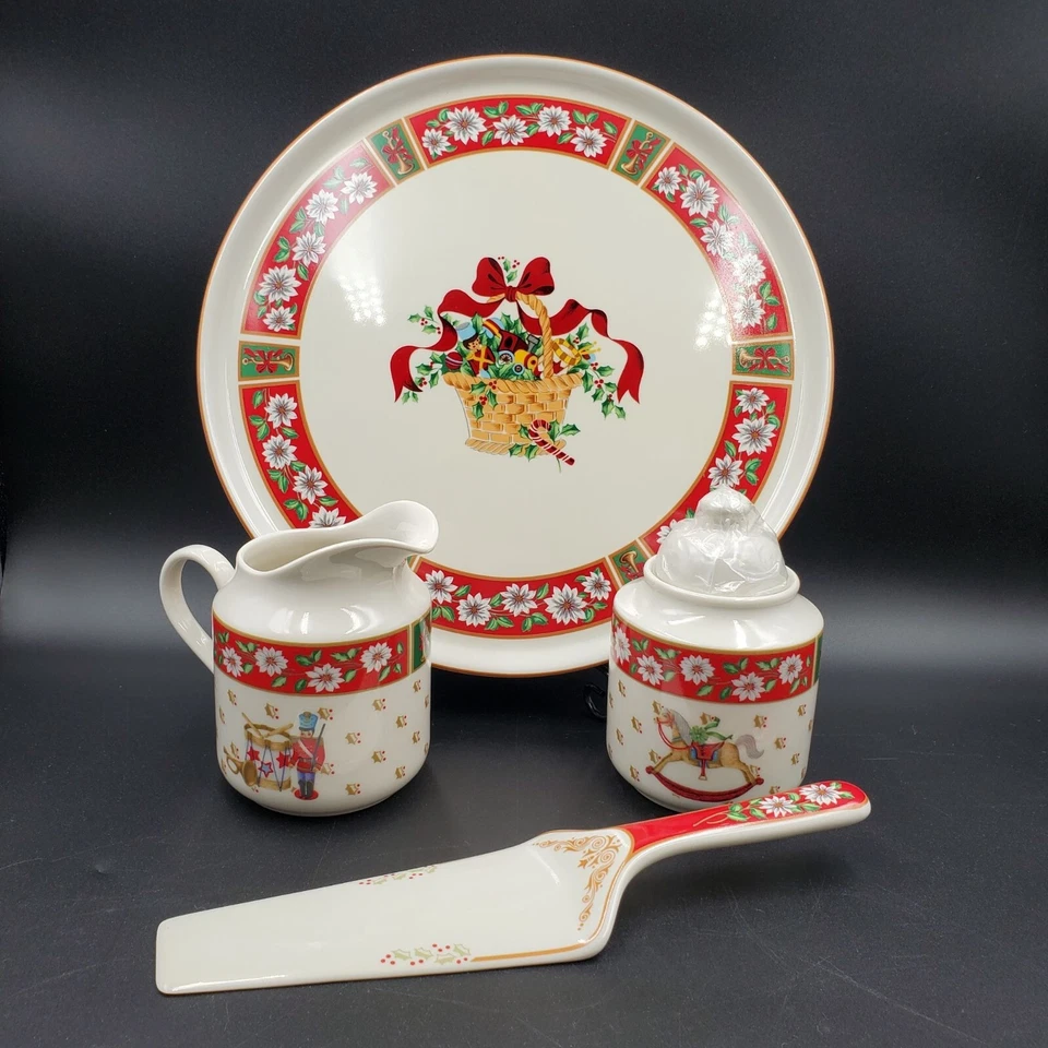 Charlton Hall Kobe Plato de Pastel de Navidad Azúcar Cuenco Crema Pastel Servidor Foto 1 de 4