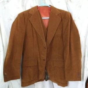 Vintage Lee-Weld 2 Pc Corduroy Jacket And Vest As L - Picture 1 of 5