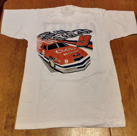 Vintage  Bill Elliott Coors Thunderbird #9 T-shirt Most Popular Driver Unworn Cover