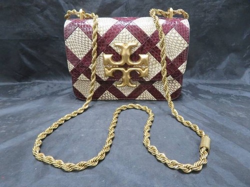 Borsa a tracolla Tory Burch Elener esotica patchwork piccola convertibile bordeaux