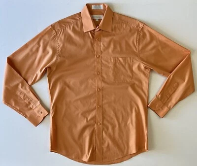 Camisa de vestir Marquis naranja 15 1/2 34-35 para hombre con botones mezcla de algodón 0008 Foto 1 de 4