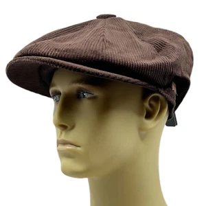 Bakerboy Hat Newsboy Corduroy Gatsby Brown Cord Tweed Flat Cap Baker Boy Mens - Picture 1 of 9
