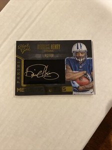 2016 Panini Black Gold DERRICK HENRY On-Card Auto RC Metallic Marks 82/99 Titans