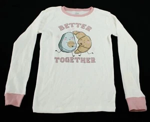 Carter's Girl's Breakfast Print Better Together Pajama Top AW5 Ivory Size 14 - Picture 1 of 3