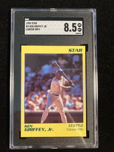 1990 Star Yellow #3 Ken Griffey Jr. Career Info SGC 8.5 Pop 2 Mislabel
