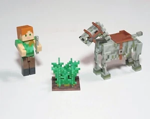 Minecraft Series 3 Alex Skeleton Horse 3” Loose Action Figure Pack Complete Pose - Bild 1 von 6