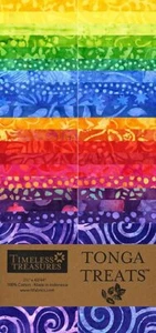 Timeless Treasures Tonga Treats - CHARADE - (40) 2.5" Batik Fabric Strips - Picture 1 of 1