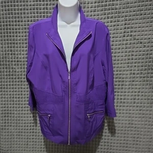 VTG Purple Windbreaker Utility Jacket Lg Zip Gorp Street Tech Athleisure 80s Y2K - Picture 1 of 13