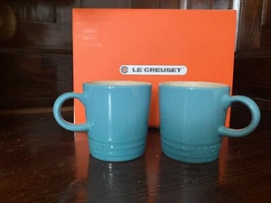 Le Creuset Ombré Blue Espresso Mugs 3.5 Ounces Set Of 2 NEW - Picture 1 of 4
