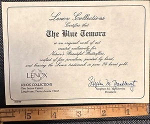 Certificado Lenox Collectible The Blue Tempts - Imagen 1 de 1