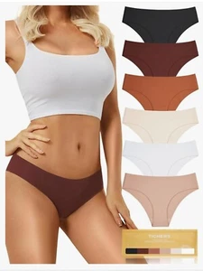 6 Pack Womens Seamless Bikini Panties Briefs Invisible Underwear XS NEW - Picture 1 of 5