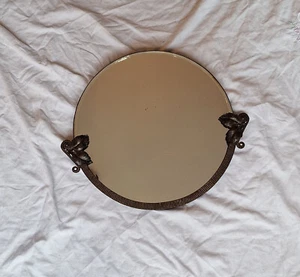 Art Deco Spiegel Wandspiegel Rahmen Schmiedeeisen schwarz Blätter vintage 1934 - Bild 1 von 4