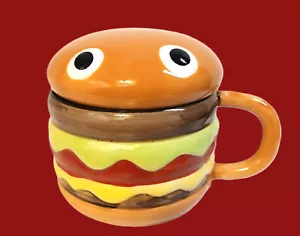 Creative Ceramic Burger Mug with lid– Coffee/Tea Cup - Picture 1 of 7