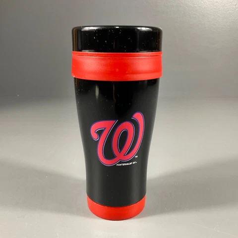 Washington Nationals MLB Baseball Tumbler Cup Black Stainless Steel Team Logo Cover