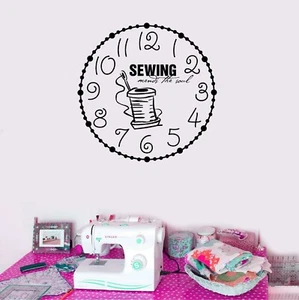 Nähen Uhr Vinyl Aufkleber Wohnkultur 12" x 12" - Bild 1 von 1