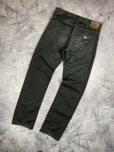 Pantalones de mezclilla Armani Jeans vintage desteñidos negros claros para hombre talla 32 x 32 Italia - Imagen 1 de 14