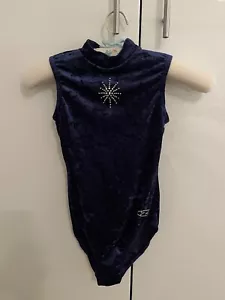 The Zone Blue Crushed Velvet Leotard Size 34 - Picture 1 of 2