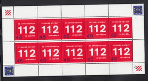 A 31 ) Germany 2016 **/MNH 25 years 112 emergency in Europe Sheet 10 MNH Stamps - Picture 1 of 1