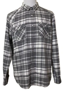 American Rag  Mens  Western Shirt XX-Large Gray Plaid Collared Pearl Button Down - Picture 1 of 9