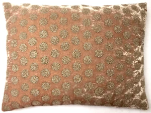 Anke Drechsel Pillow MEDAL Rose Platinum Embroidery Cushion Silk Velvet Kissen - Bild 1 von 12