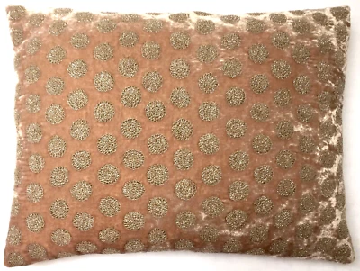 Anke Drechsel Pillow MEDAL Rose Platinum Embroidery Cushion Silk Velvet Kissen - Bild 1 von 4