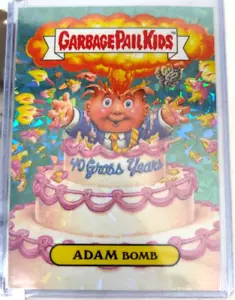 2024 Garbage Pail Kids ADAM BOMB 40th Birthday Atomic Art 5x7" TEAL Card #14/35 - Picture 1 of 5