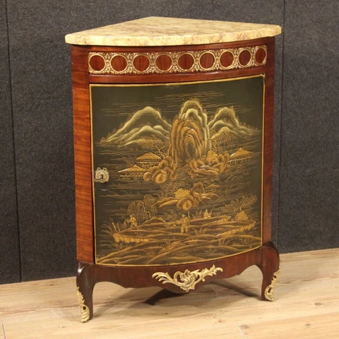 Corner cabinet lacquered painted chinoiserie antique style furniture cupboard Cover