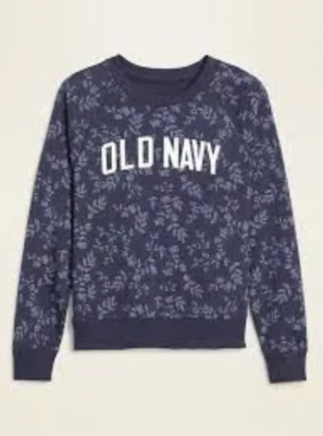 NUEVO CON ETIQUETAS Sudadera Old Navy Para Mujer Crema Flor Recorte Cuello Redondo Talla XXL Foto 1 de 4