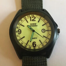 Black Luminescent Glow-In-The-Dark Military Style Outdoor Activity Wrist Watch