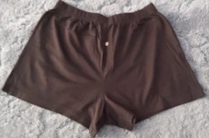 Men's boxer type shorts, size medium, black, button front. George. - Picture 1 of 5
