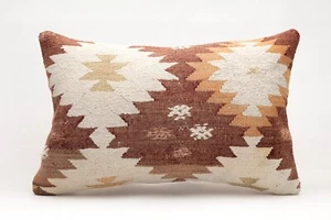 Kilim Pillow Cover, 16x24 inc, Vintage Sofa Pillow, Handmade Decorative Pillow - Picture 1 of 4