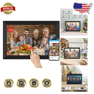 Auto-Rotate Touchscreen Digital Frame with 32GB Storage for Cherished Memories - Picture 1 of 11