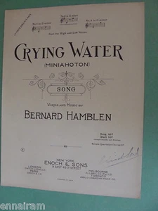 Crying Water Miniahoton Nº 2 en Mi menor 1925 por Bernard Hamblen piano vocal - Imagen 1 de 2