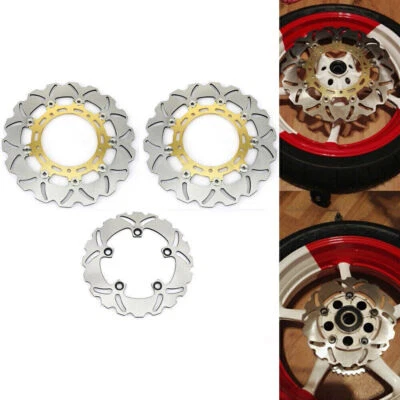 Front Rear Brake Rotors Discs For Yamaha YZF R1 YZFR1 2007-2014 YZF R6 2005-2016 - Image 1 of 4