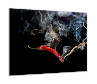 TMK Herdabdeckplatten Ceranfeldabdeckung Spritzschutz Glas 60x52 cm Rot Paprika