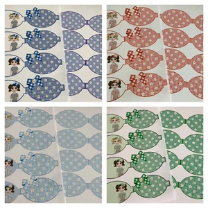 CONFEZIONE 32 PASSANTI FIOCCO TESSUTO TELA STAMPATA 3D MARGHERITA GINGHAM CREA I TUOI FIOCCHI CAPELLI - Foto 1 di 10