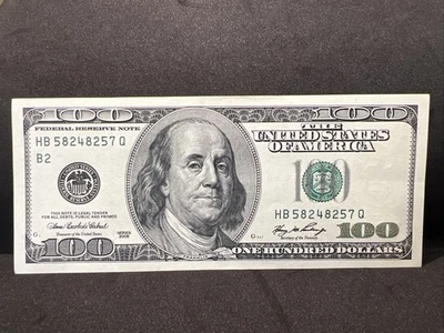 Series 2006 US One Hundred Dollar Bill Note $100 New York HB 58248257 Q - Image 1 of 4