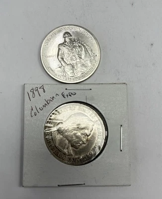 (2) Columbian & Washington Commemorative Half Dollar Proof 50C 90% Silver - Image 1 of 4
