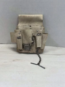 Klein Tools 5178 Leather Tool Pouch White Cowhide Heavy Duty USA - Picture 1 of 3