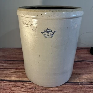 ROBINSON RANSBOTTOM 8 GALLON BLUE CROWN STONEWARE CROCK MADE IN USA VINTAGE - Picture 1 of 12