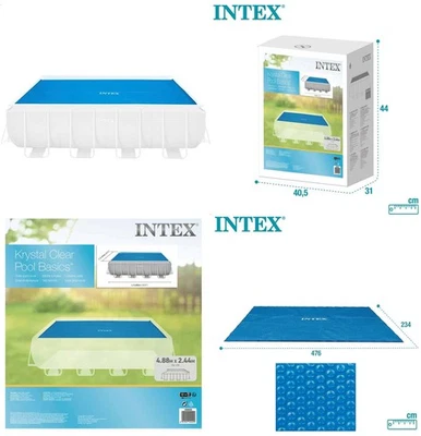 Intex Solarabdeckplane 488 x 244 cm - Solarabdeckung Solarplane für eckige Pools - Bild 1 von 4